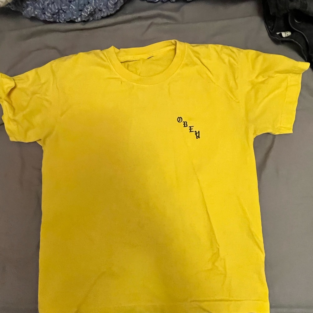 Yellow obey t shirt